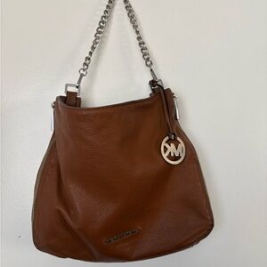 Michael Kors Tan Leather Shoulder Bag with Chain Strap